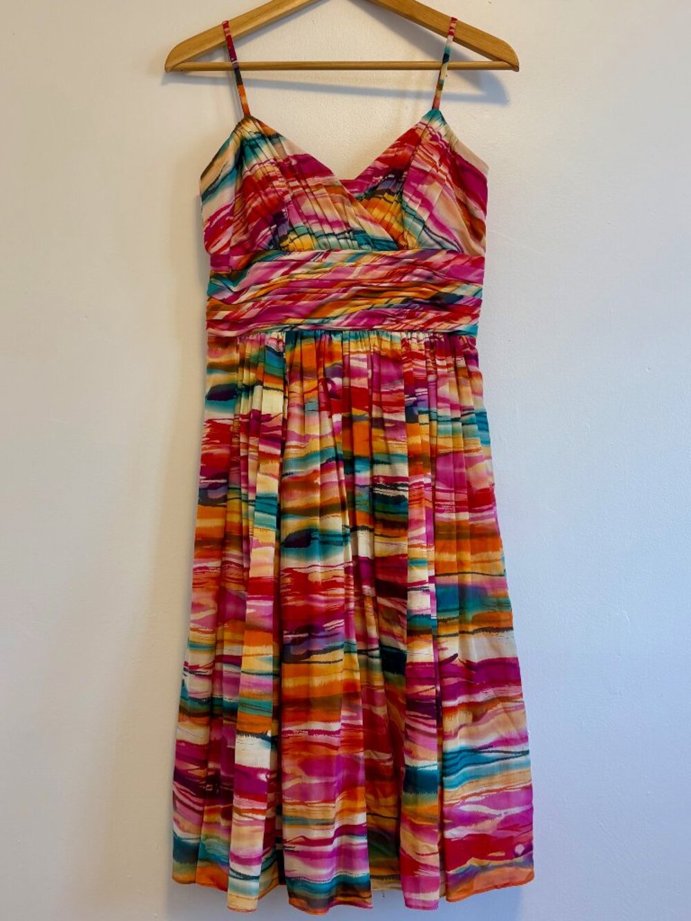 Vibrant, abstract pattern cocktail dress, Anne Klein, Size 2